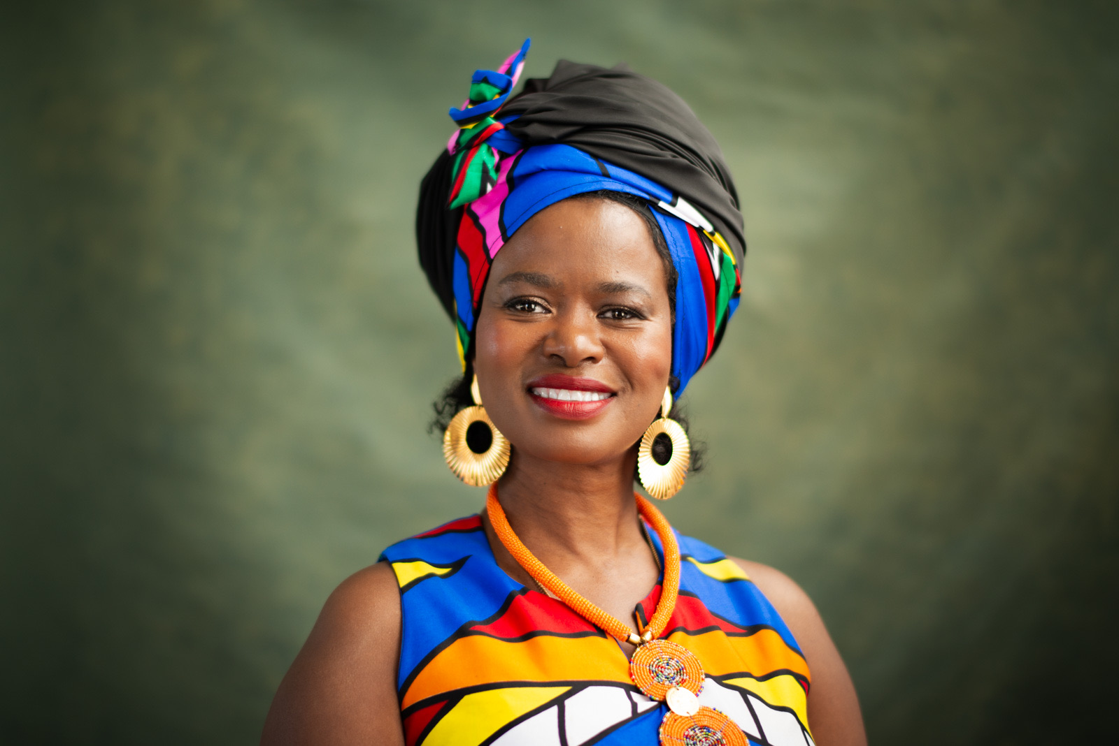 Tae Betty, Sangoma of the seventh generation, in the traditional dress of her lineage